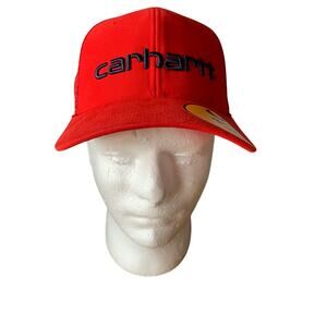 Carhartt Force Canvas Red Trucker Mesh Snap Back Cap Hat One Size Adjustable-New